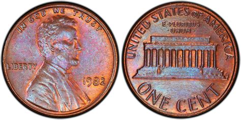 50 in PR 65 condition. . 1982 penny error list